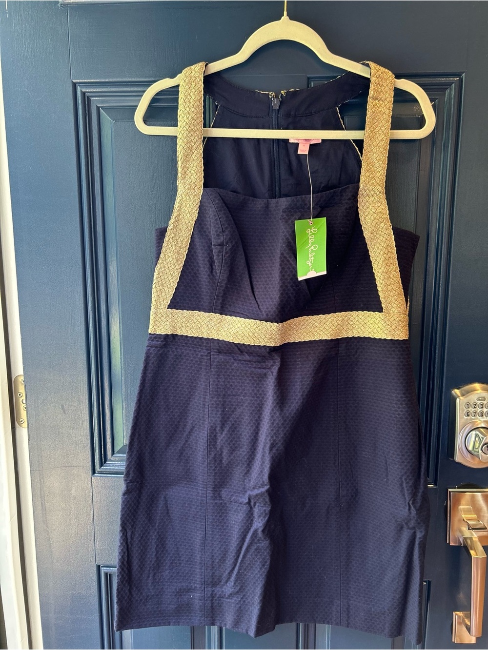 Lilly Pulitzer Navy Mini Dress with Gold Trim